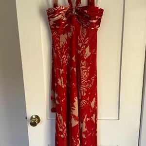 Donna Ricco Silk Floral maxi dress